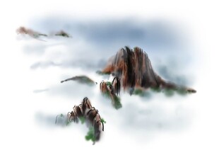 云雾缭绕的壮丽山峰