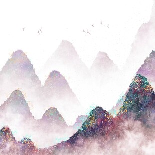 水墨山川 云雾缭绕之景