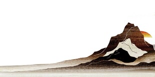 水墨风格富士山景观