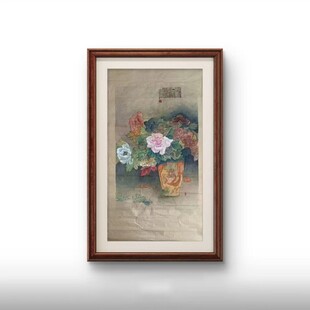 复古花卉装裱画
