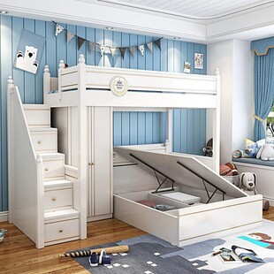 简约双层儿童床卧室布置
