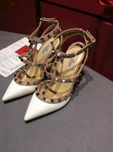 时尚拼色尖头高跟女凉鞋