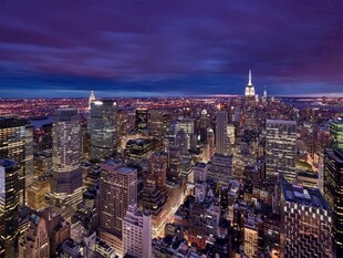 纽约城市璀璨夜景俯瞰