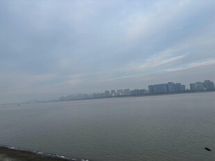 江边城市景观远景