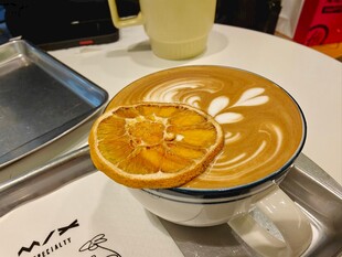 精美拉花咖啡特写