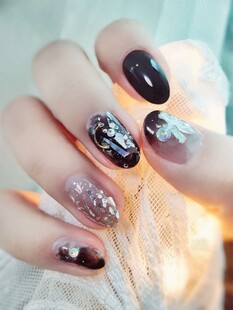 精致闪钻美甲造型展示