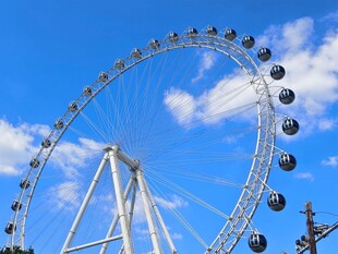 蓝天中的巨型摩天轮