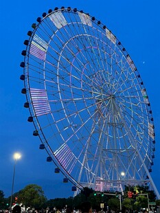 夜幕下的绚丽摩天轮