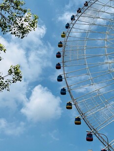 蓝天之下的巨型摩天轮