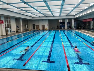 室内泳池中人们正在游泳