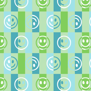 笑脸图案的清新几何背景