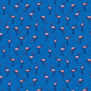 蓝色花纹火烈鸟图案