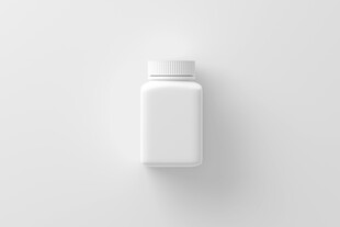 矮方形药瓶简约设计样机