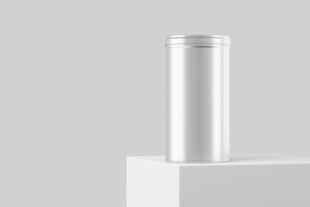 简约铝罐子圆柱形物件展示样机