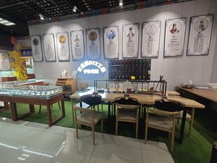 时尚展厅内的多样桌椅陈列