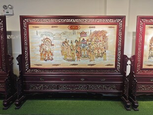 古典木雕屏风艺术作品