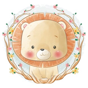 可爱小狮子插画