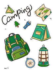 露营装备插画