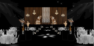 咖色布幔奢华婚礼效果图