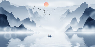中国风山水背景