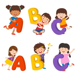 童趣字母插画