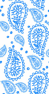 蓝白佩斯利花纹图案背景