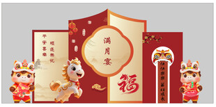 满月宴订婚宴KT板背景