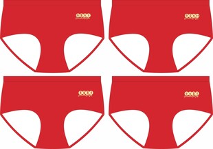 四条红色男士内裤展示