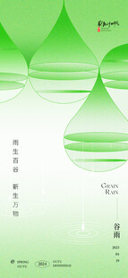 绿色渐变水滴图表设计