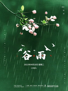 谷雨时节粉嫩花枝伴细雨