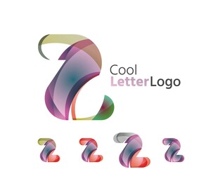 多彩立体字母Z标志设计