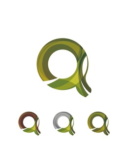 多彩Q字母标志设计