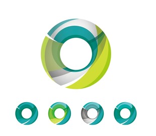 多彩环形图标设计元素