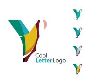 多彩字母Y标志设计