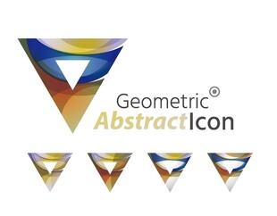 几何抽象三角形图标集合