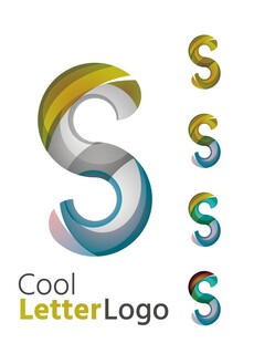 多彩字母S标志设计