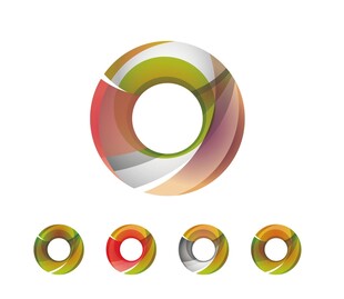 多彩环形图案设计元素