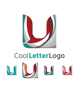 酷炫字母U标志设计