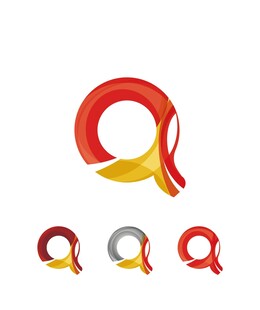 多彩Q字母标志设计