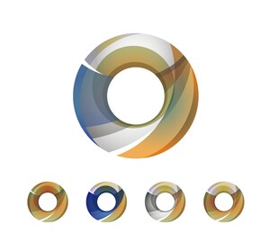 多彩环形图标设计元素