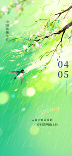 清新春日绿叶花朵美景