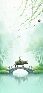 水墨山水间的诗意小桥