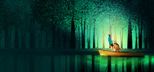 静谧森林中的奇幻小船