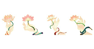 花卉与手臂佛手莲花png合集