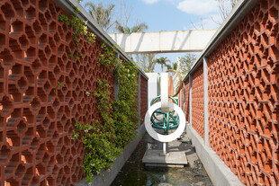 红砖绿植间的独特景致