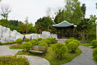 中式园林景观 绿意盎然