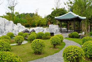 中式园林景观 绿意盎然