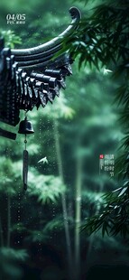 竹林中的古韵亭阁