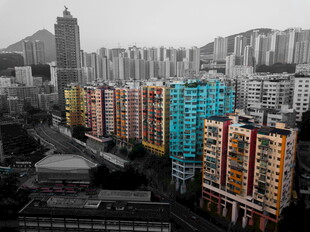 多彩城市建筑群景观