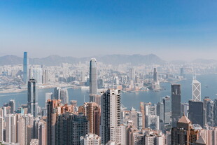 香港繁华都市天际线景观